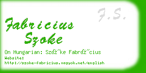 fabricius szoke business card
